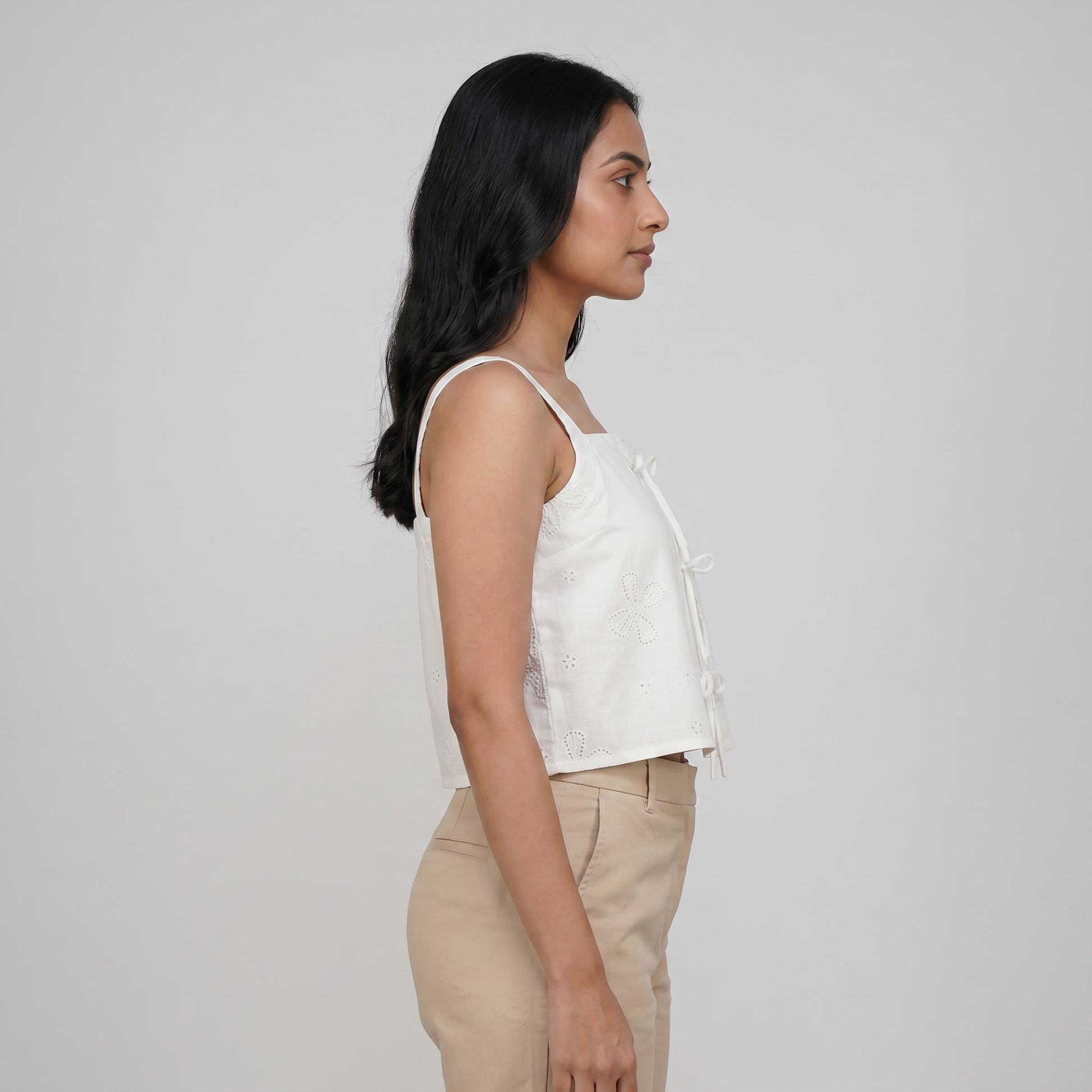 Cotton Solid Sleeveless Top 