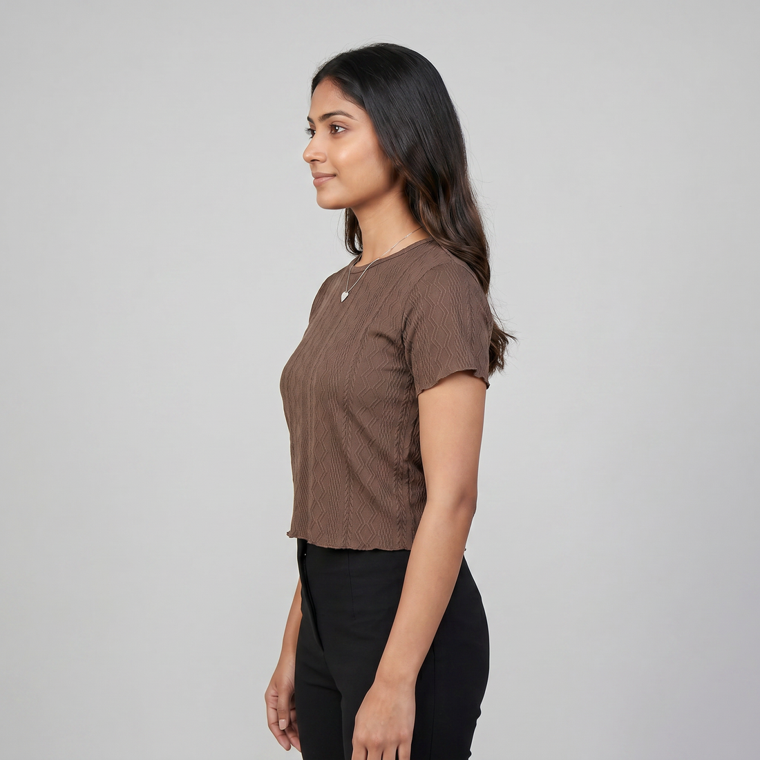 Solid Slim Fit Cropped Top