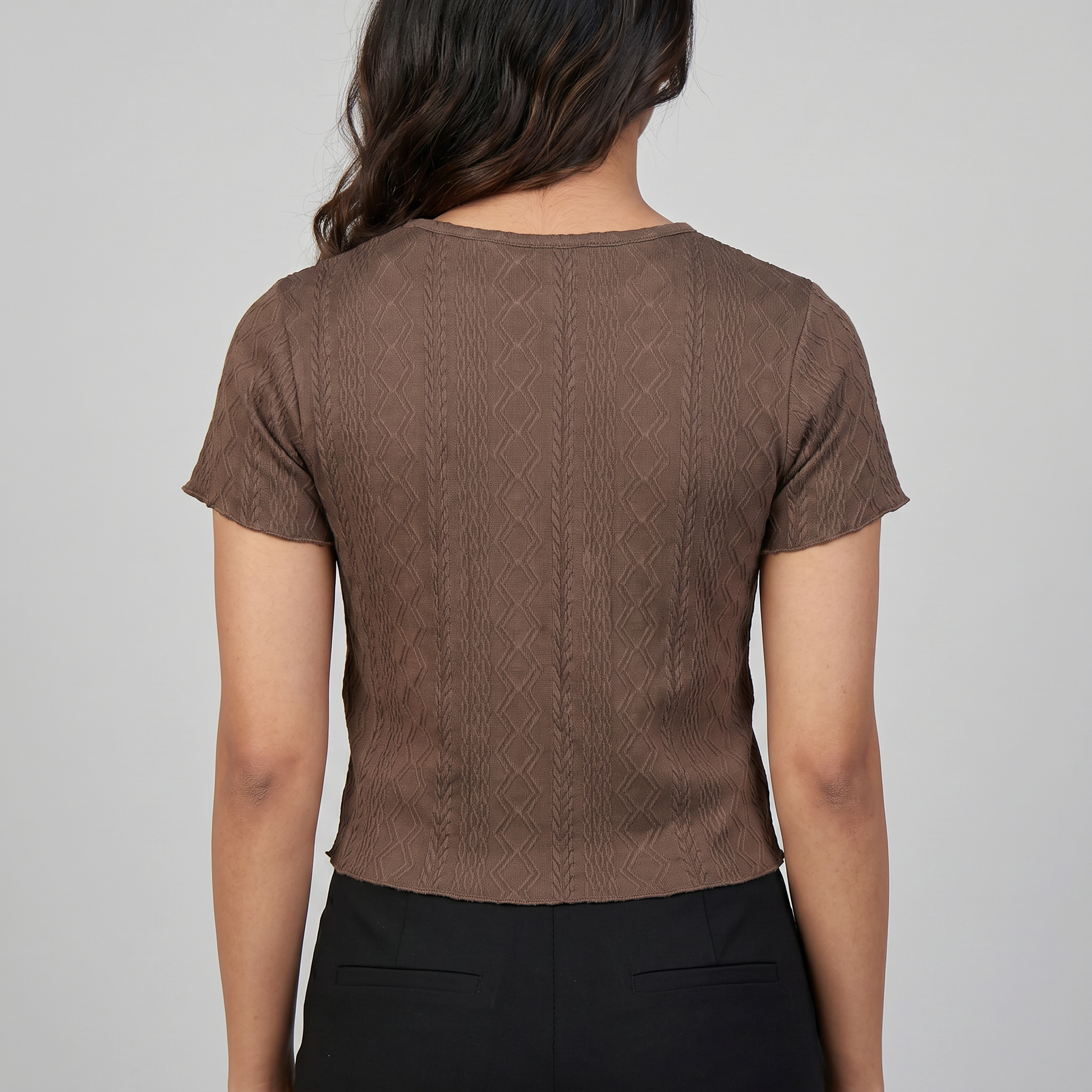 Solid Slim Fit Cropped Top