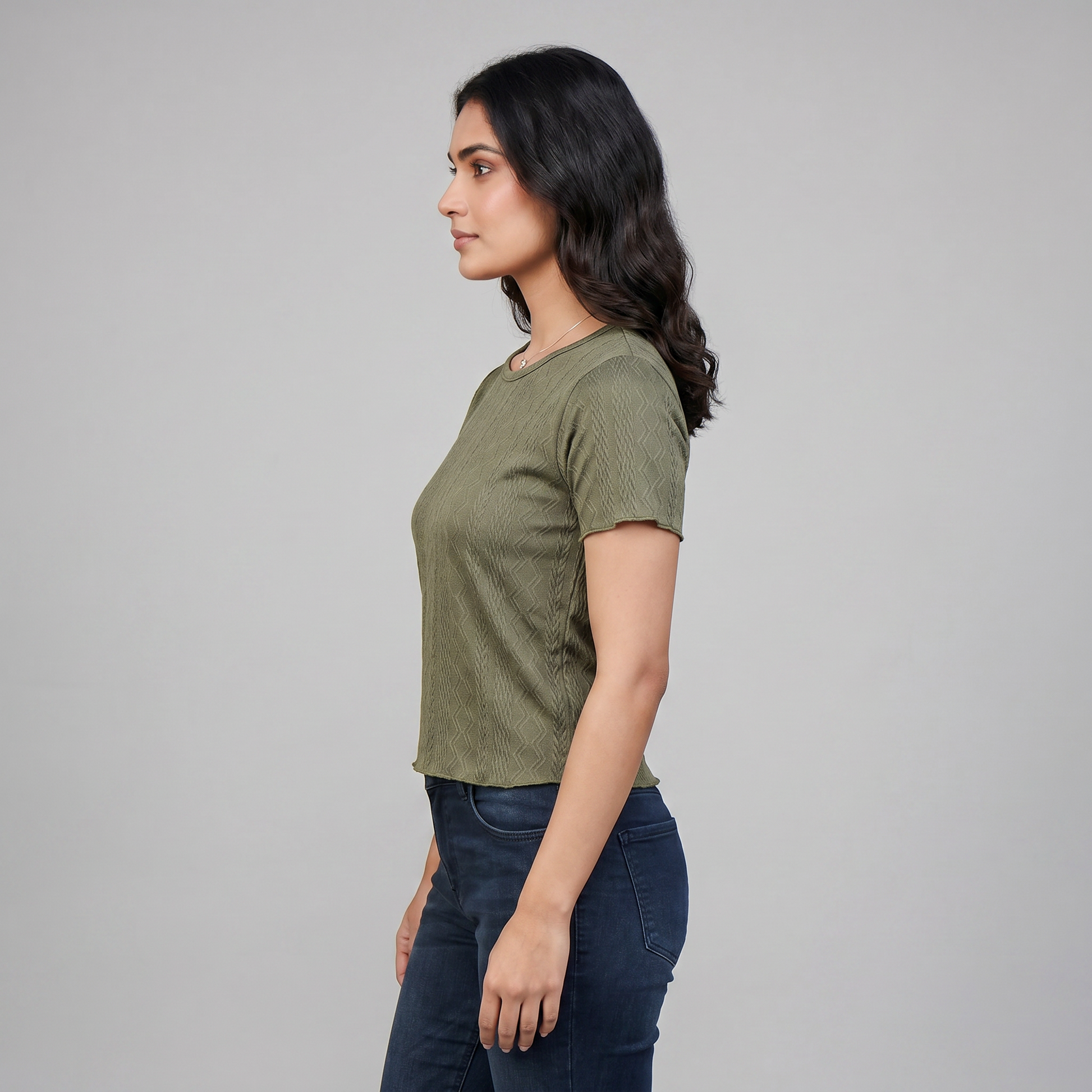 Solid Slim Fit Cropped Top