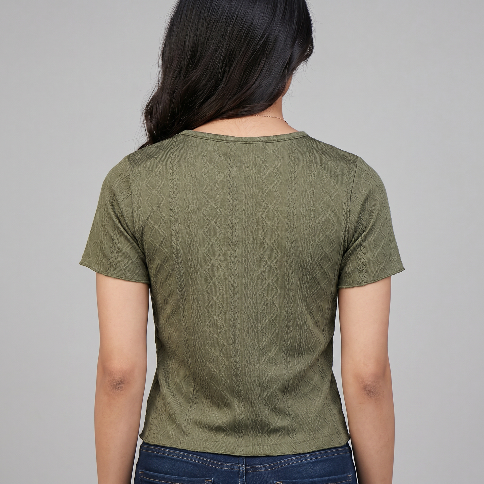 Solid Slim Fit Cropped Top