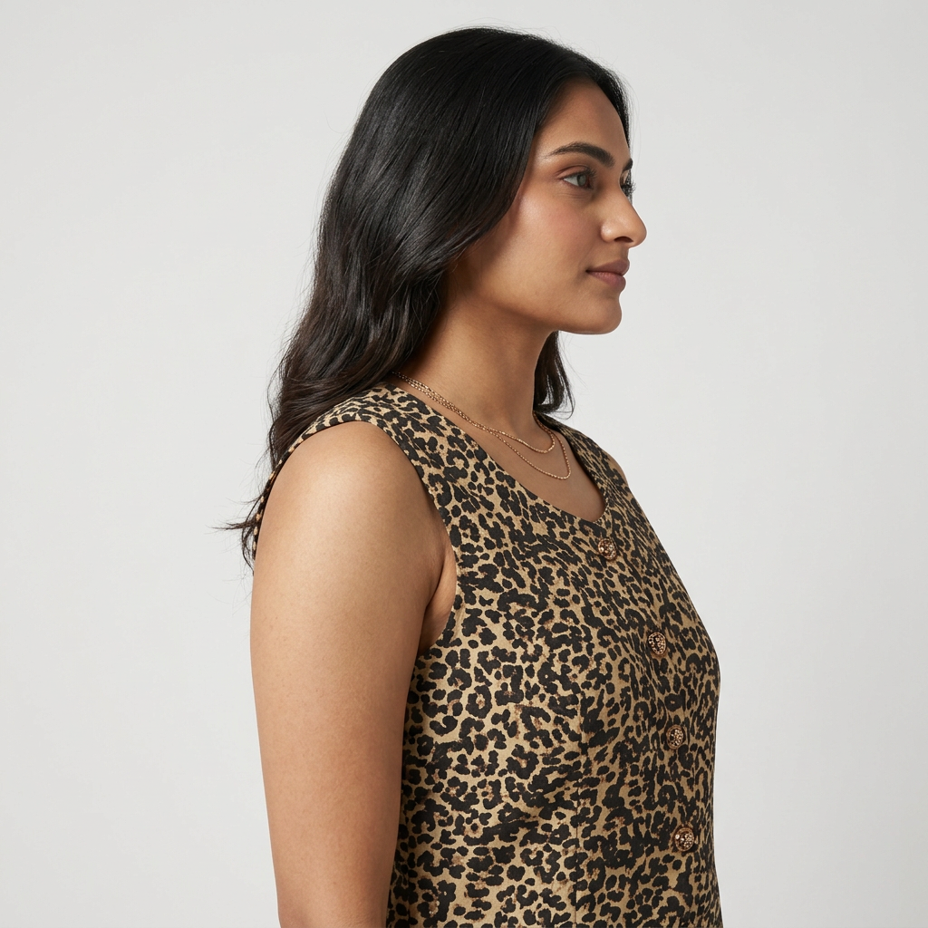 Printed Vest Top with Animal Print