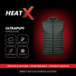 Heat-X UltraPuff Sleeveless Puffer Gilet (Jacket) - Water Repellant Fabric with Zippered Hand Pockets