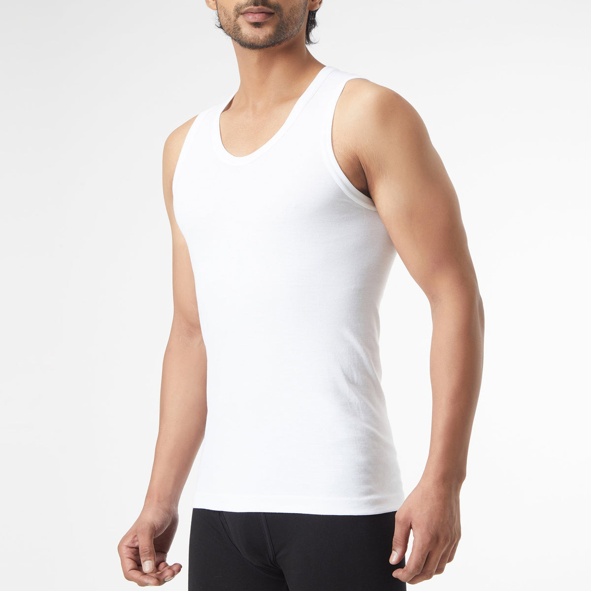 Men Wearing Cotton Solid Mens Vest