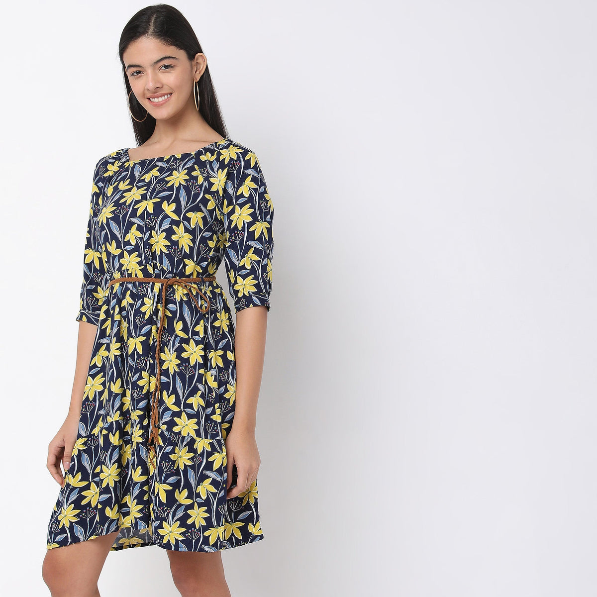 Regular Fit Floral Dress