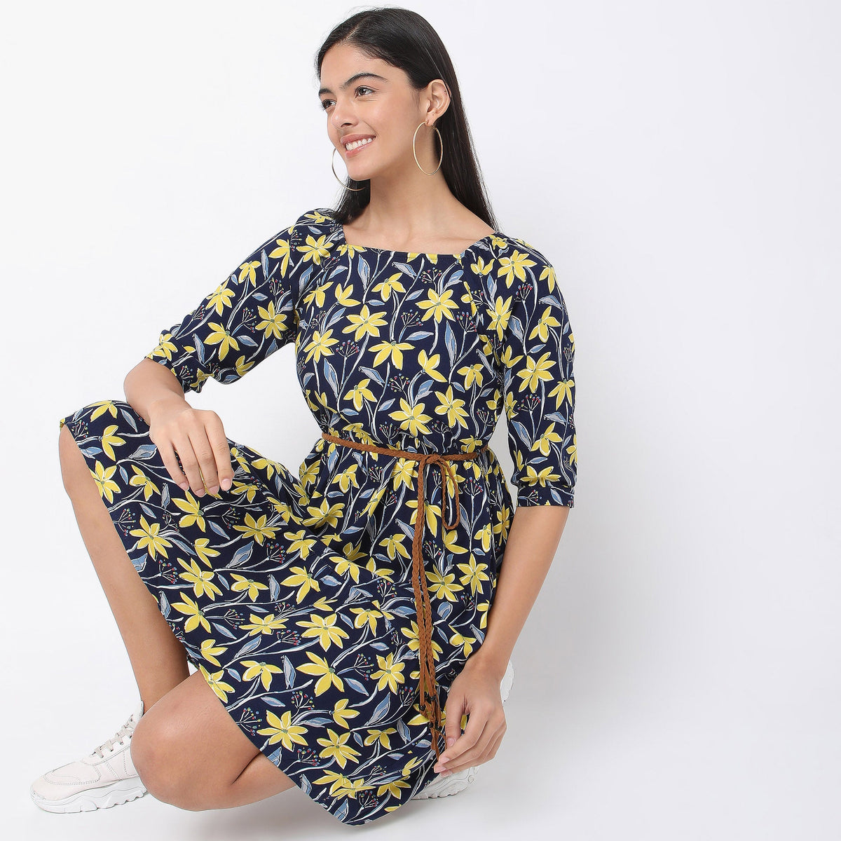 Regular Fit Floral Dress