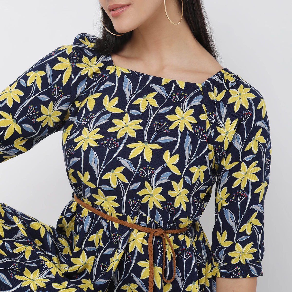 Regular Fit Floral Dress