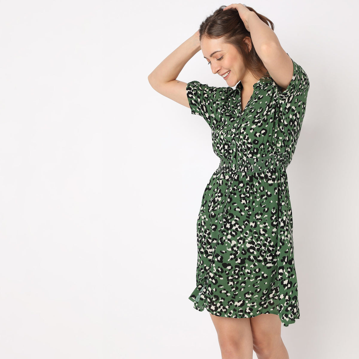 Regular Fit Printed Dress