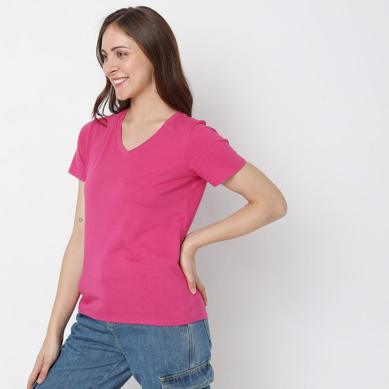 Regular Fit Solid T-Shirt