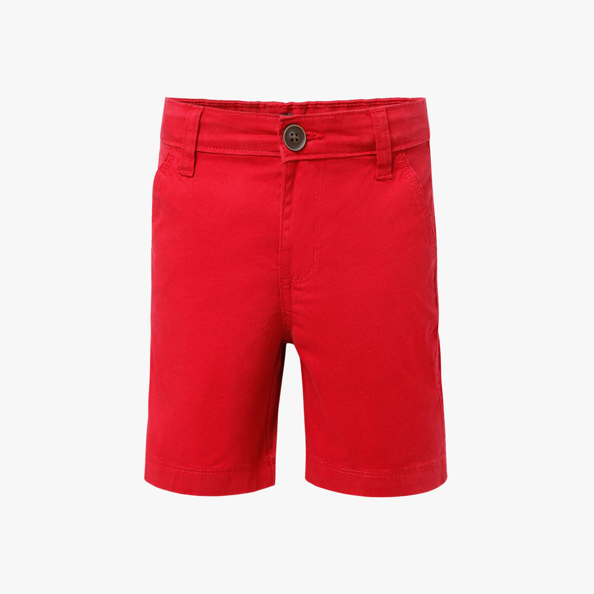 Boy Wearing Boy's Regular Fit Solid Mid Rise Short