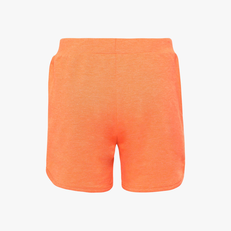 Girl Wearing Girl's Regular Fit Solid Mid Rise Short