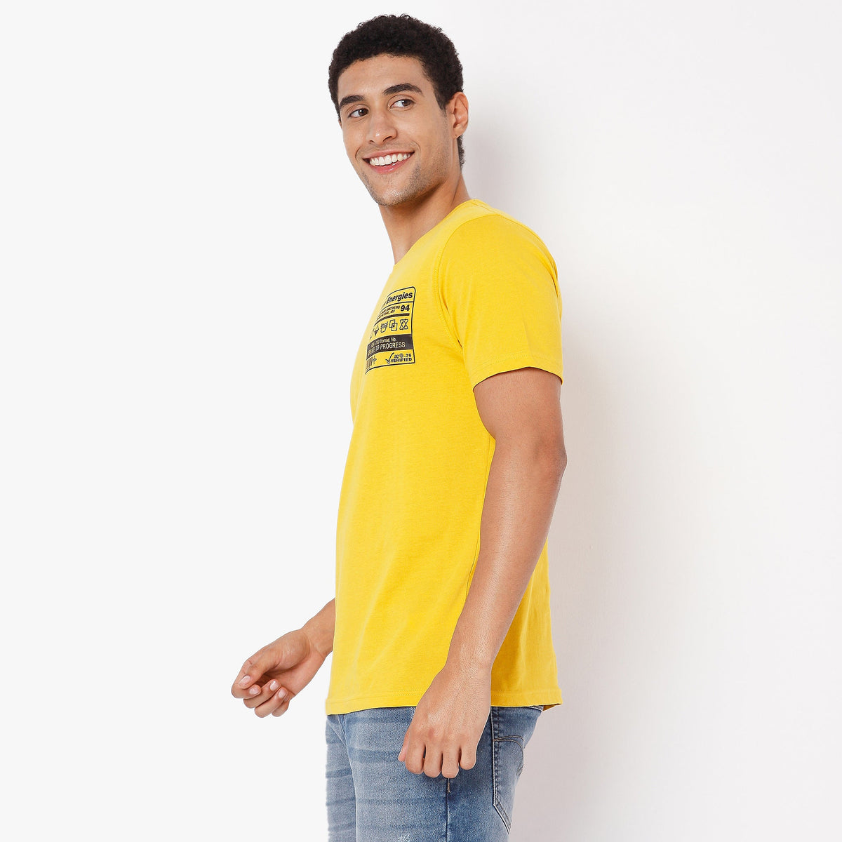 Men Wearing Regular Fit Graphic T-Shirt