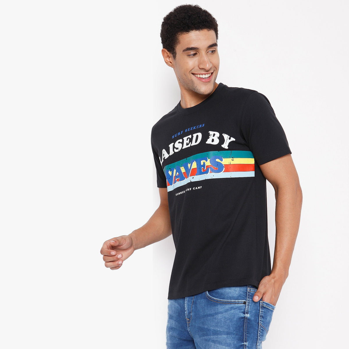 Men Wearing Regular Fit Graphic T-Shirt