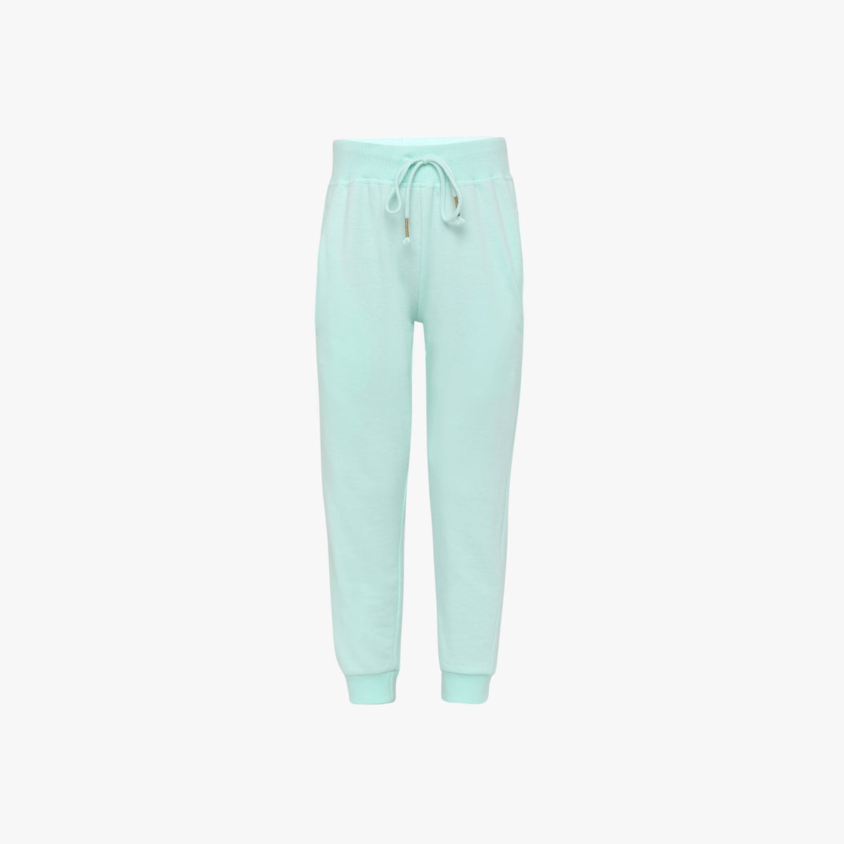 Girl Wearing Girl's Regular Fit Solid Mid Rise Trackpant