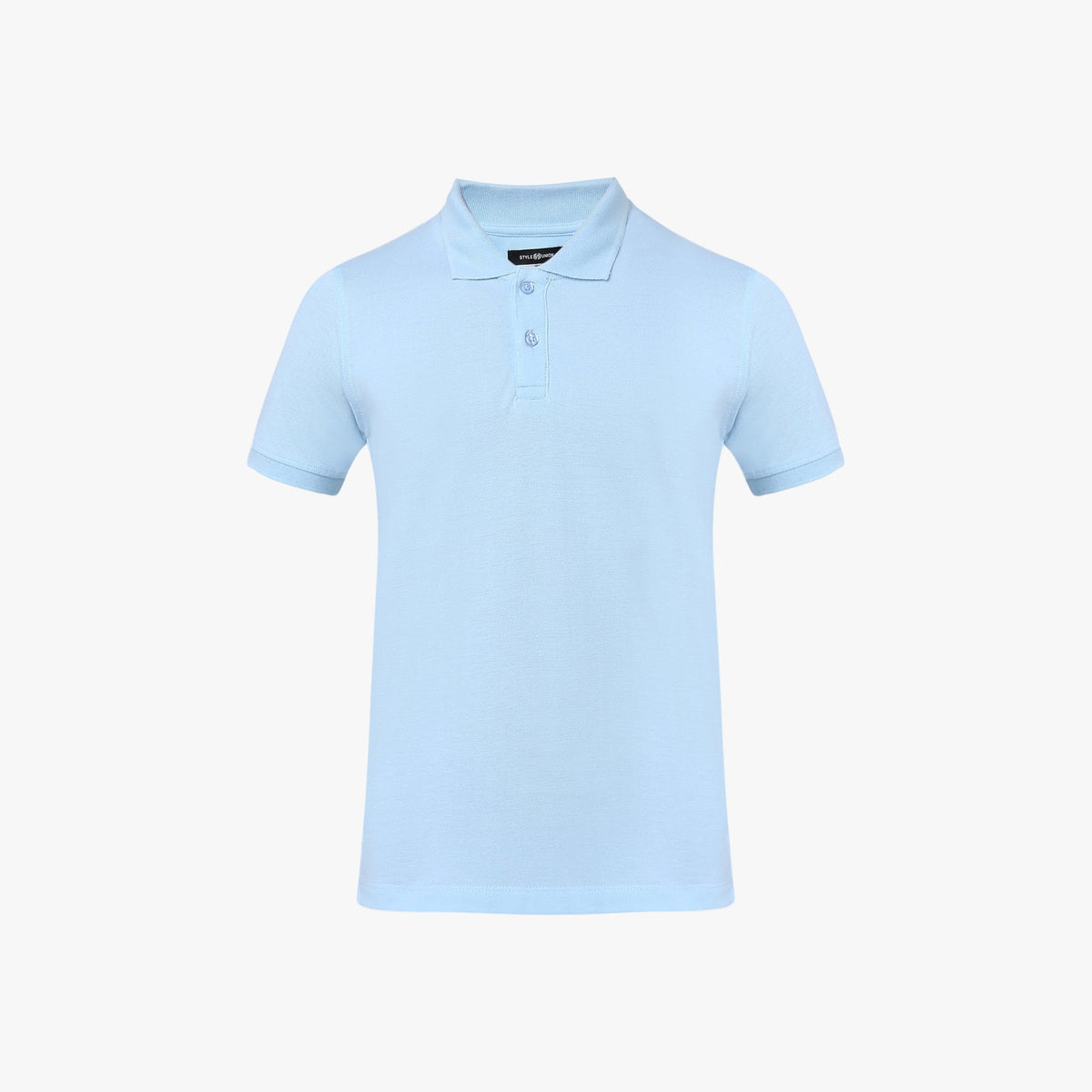 Boy Wearing Boy's Regular Fit Solid Polo T-Shirt