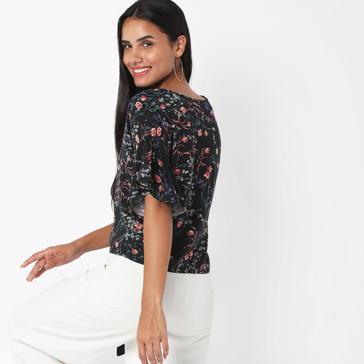 Women Wearing Regular Fit Printed Top