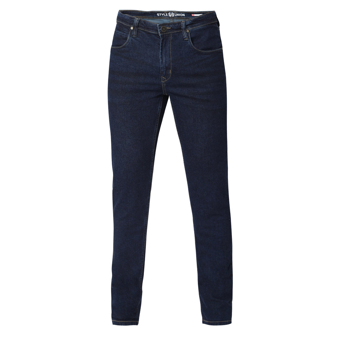 Men Wearing Straight Fit Solid Mid Rise Jean