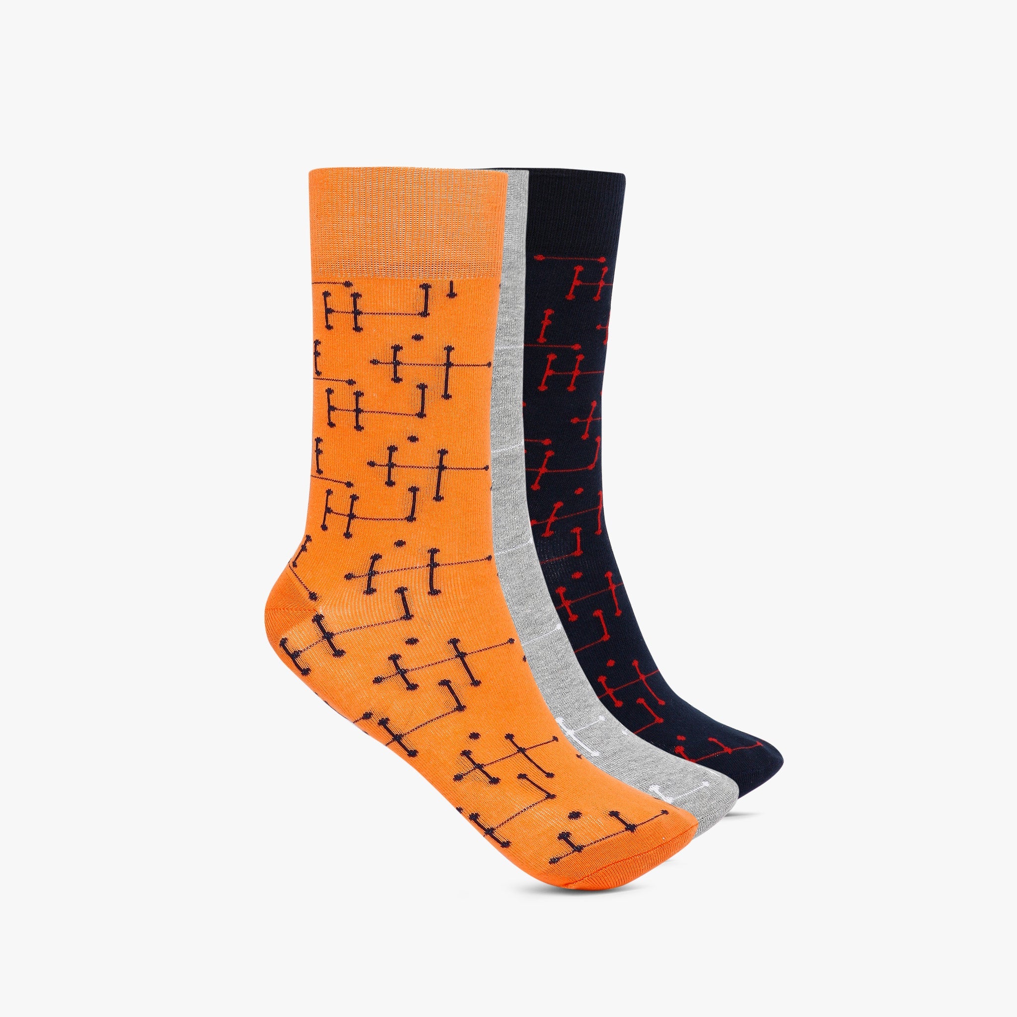 Men Wearing Assorted Free Size Crew Socks