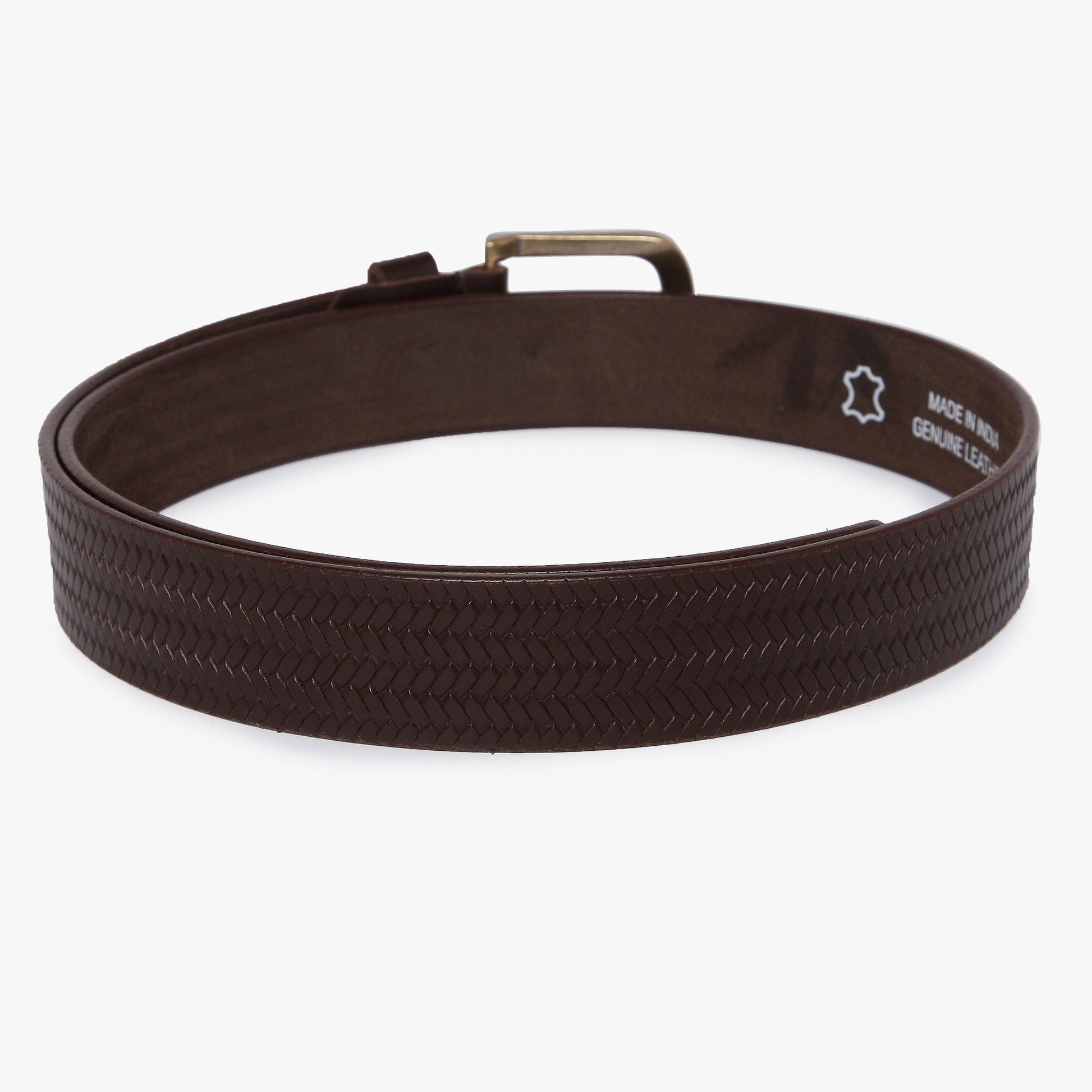 Men Wearing Genuine Leather Brown Belts