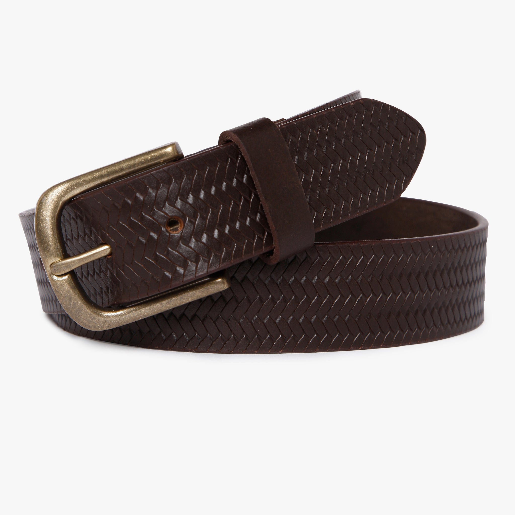 Men Wearing Genuine Leather Brown Belts