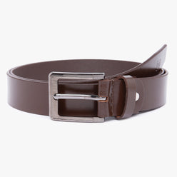 Men Wearing Genuine Leather Brown Belts