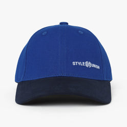 Men Wearing Solid Royal Blue & Navy Cap