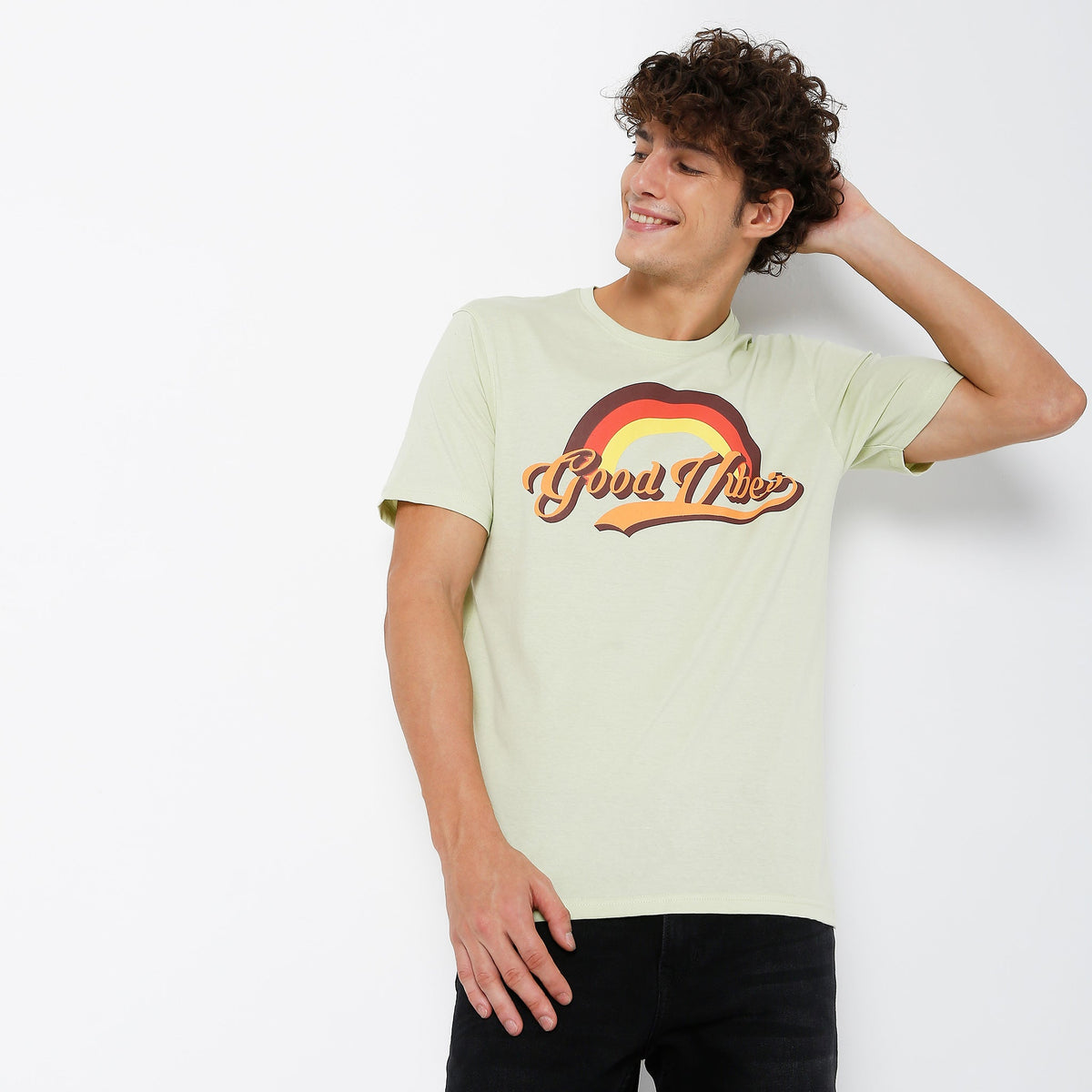 Men Wearing Regular Fit Graphic T-Shirt