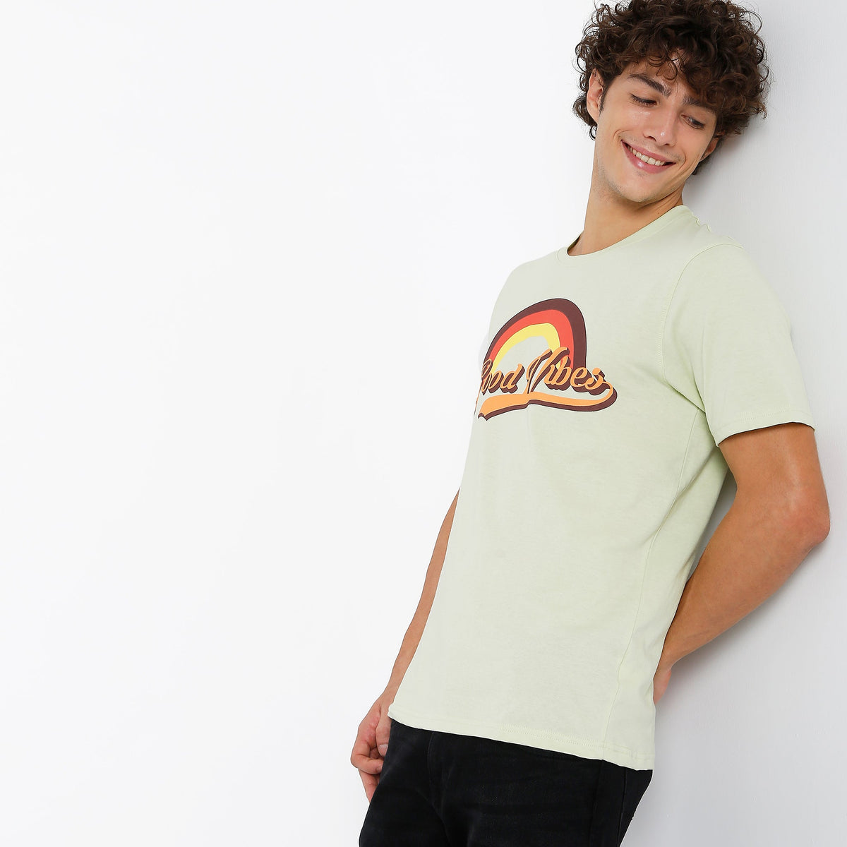 Men Wearing Regular Fit Graphic T-Shirt