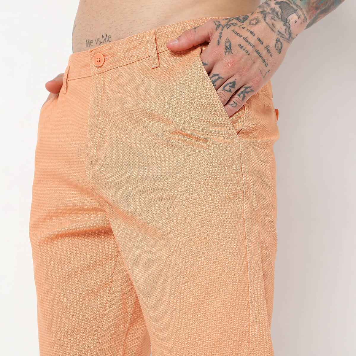 Regular Fit Solid Mid Rise Shorts