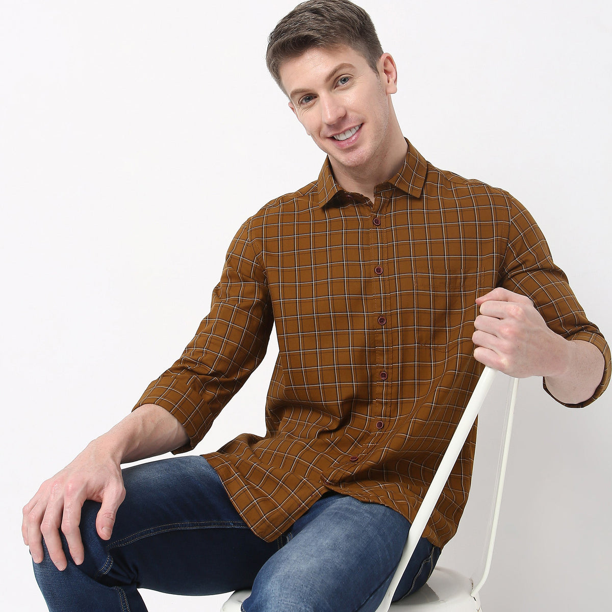 Slim Fit Checkered Shirt