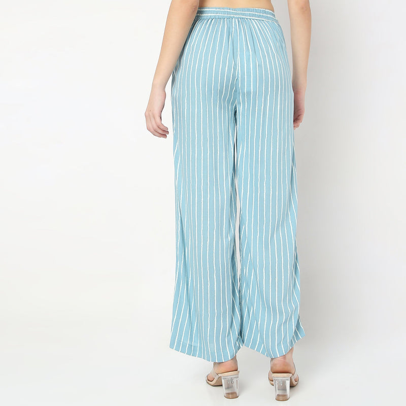 Regular Fit Striped Palazzos