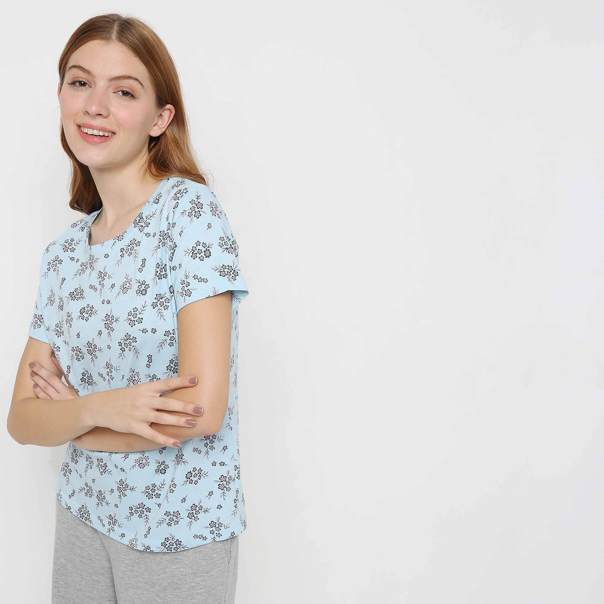 Regular Fit Printed Sleepwear Top