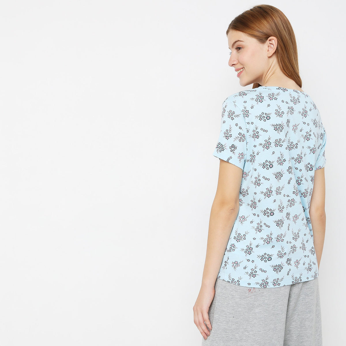 Regular Fit Printed Sleepwear Top