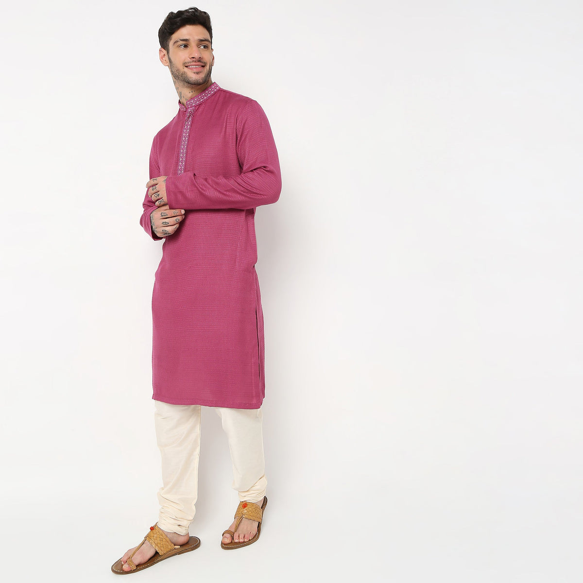 Regular Fit Embroidered Kurta