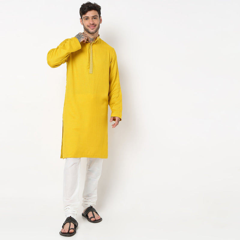 Regular Fit Embroidered Kurta