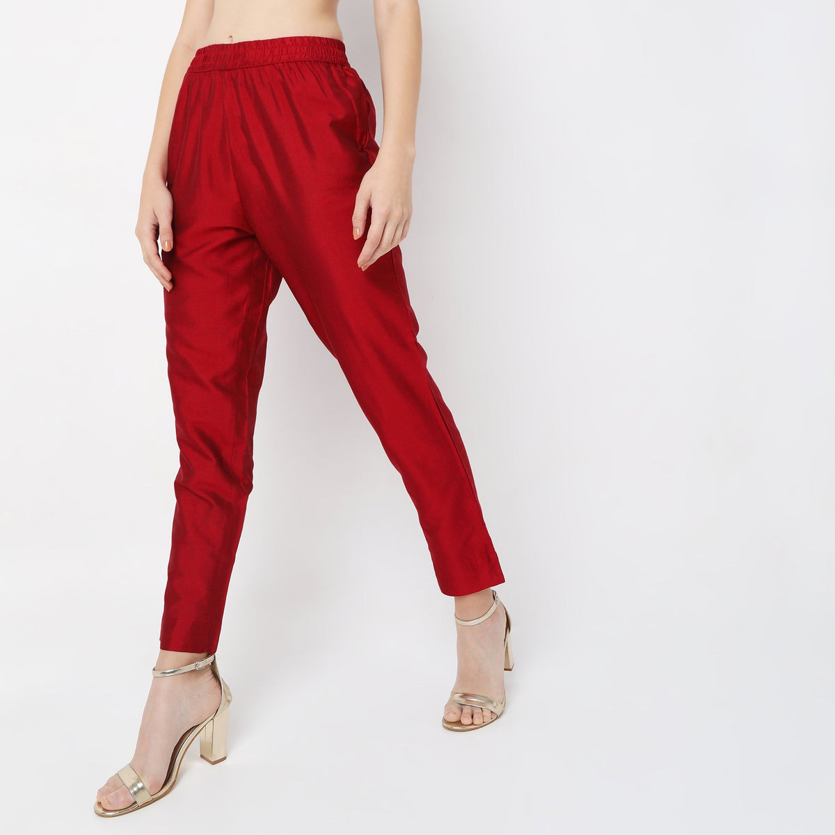 Slim Fit Solid Pants