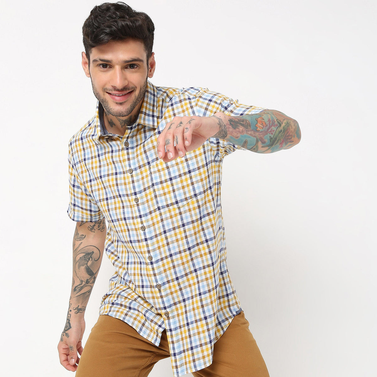 Slim Fit Checkered Shirt