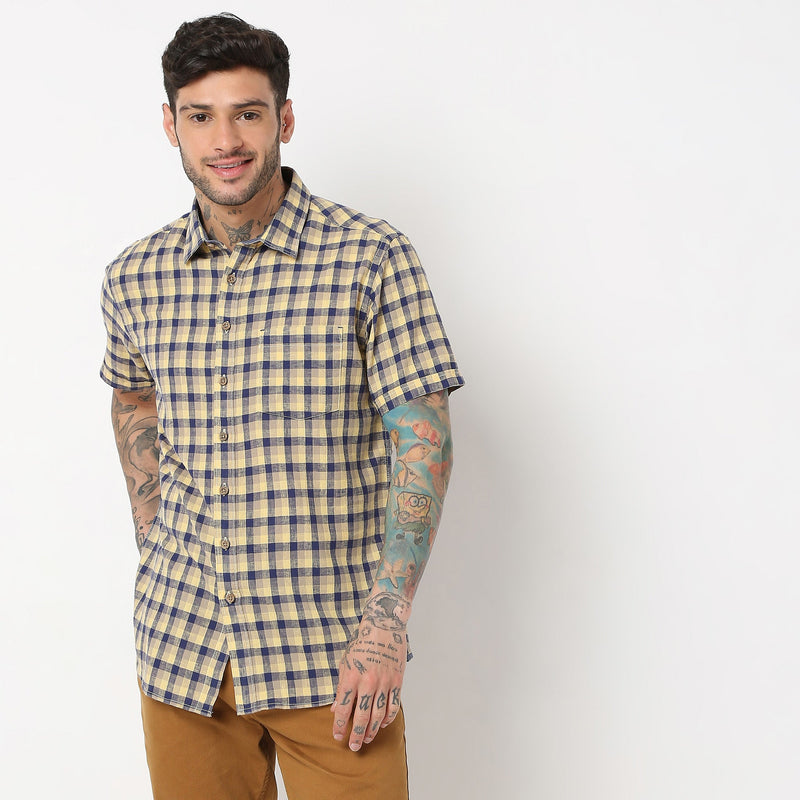 Slim Fit Checkered Shirt