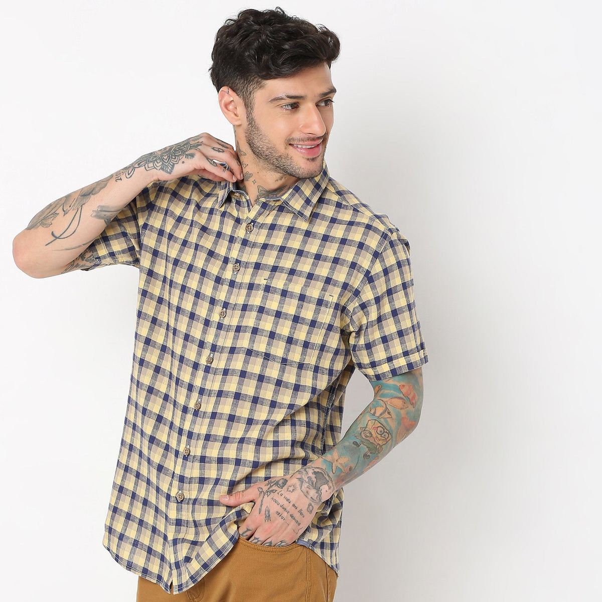 Slim Fit Checkered Shirt