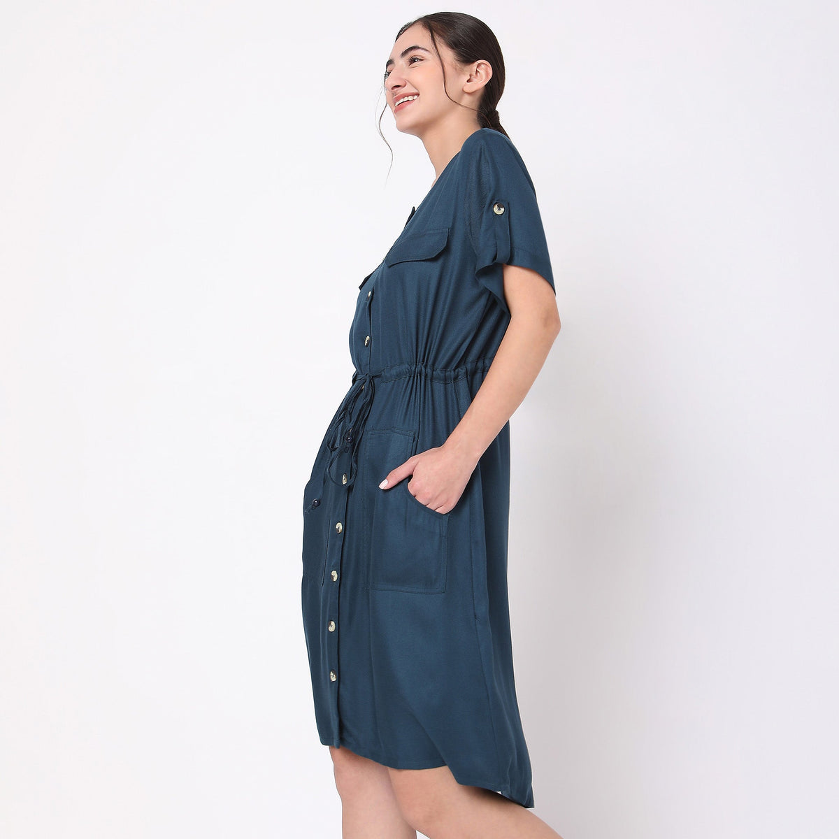 Regular Fit Solid Dress