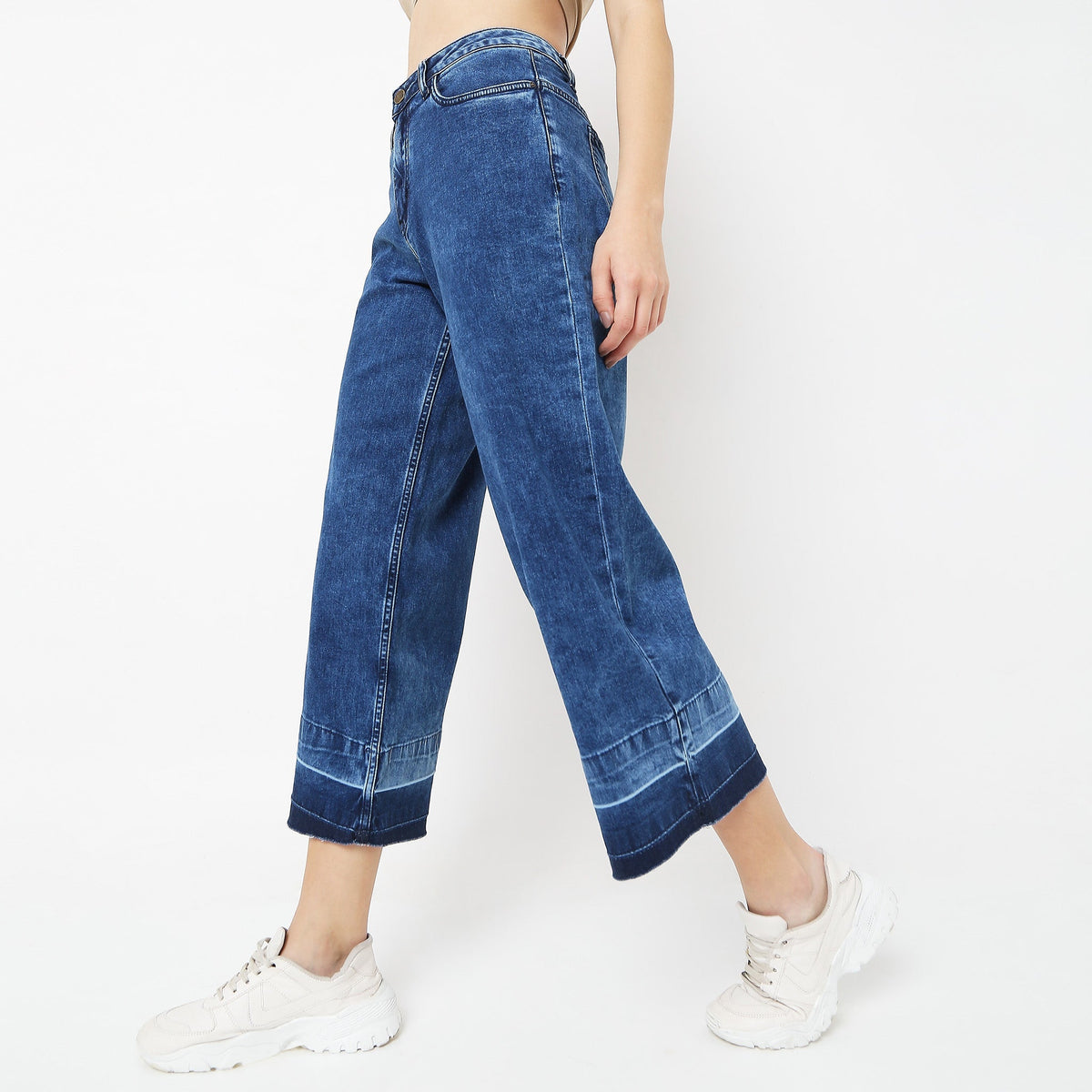 Flare Fit Solid Jeans