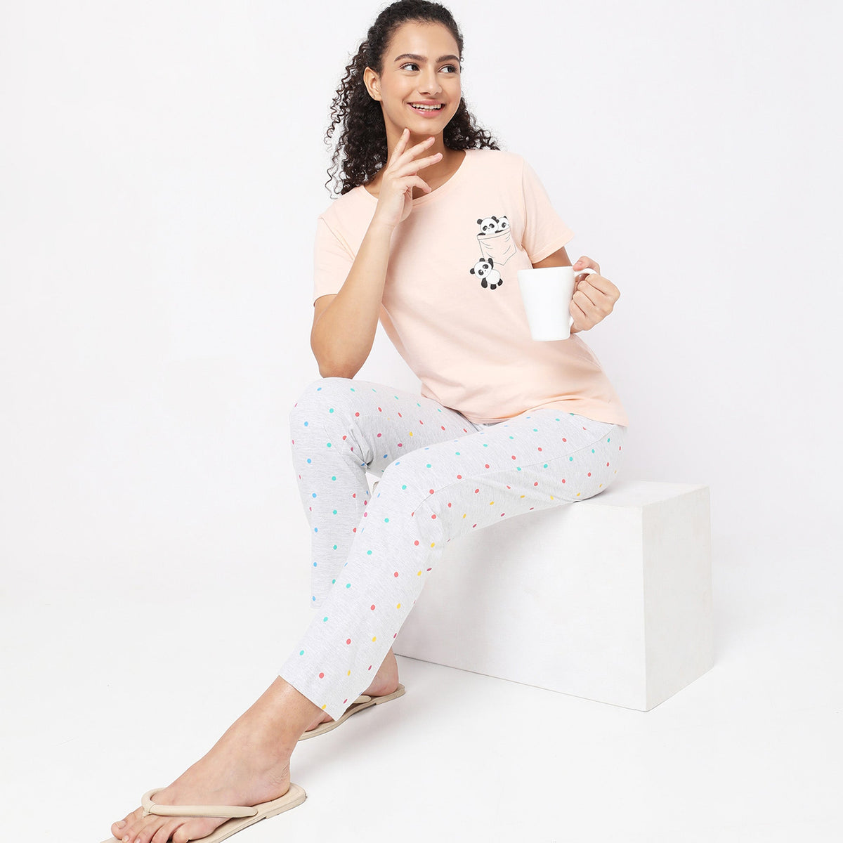 Regular Fit Printed Mid Rise Pyjamas