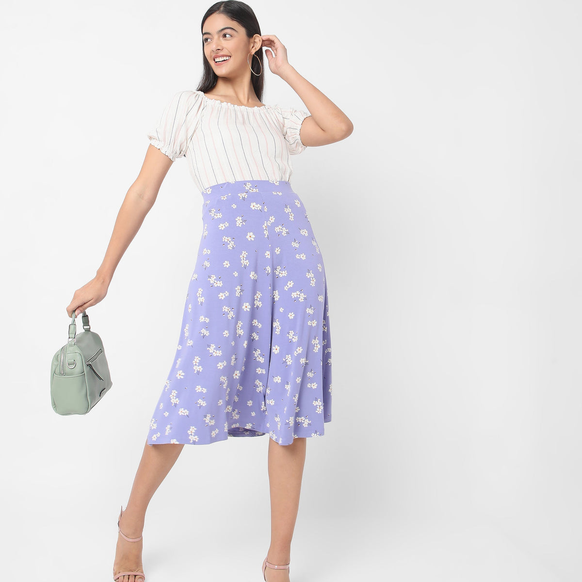 Regular Fit Floral Skirts