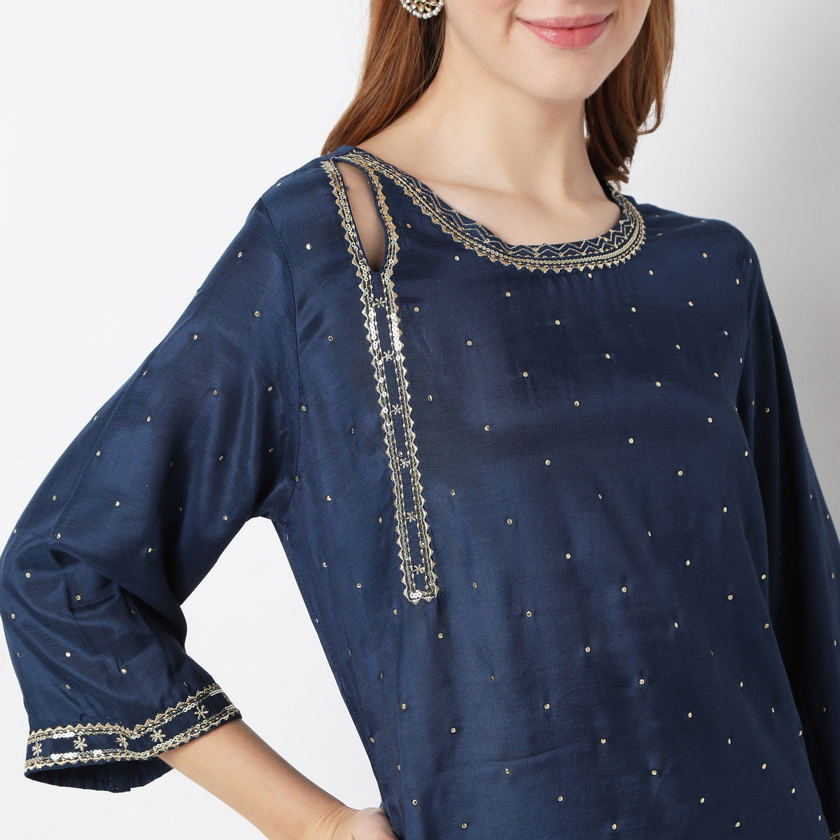 Flare Fit Embellished Kurta