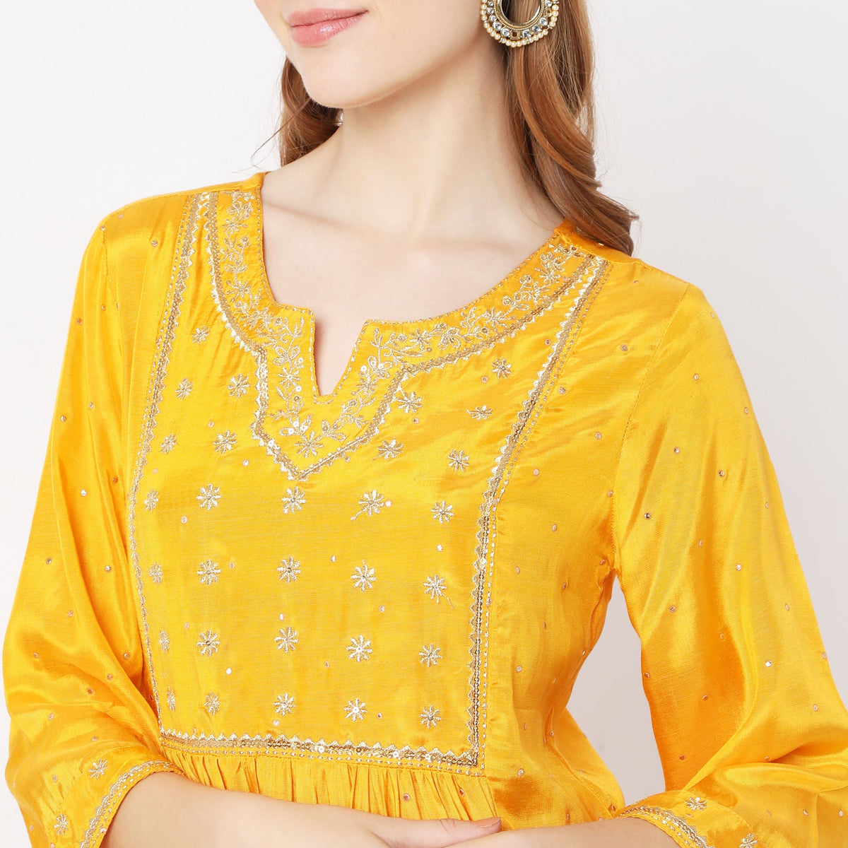 Flare Fit Embellished Kurta