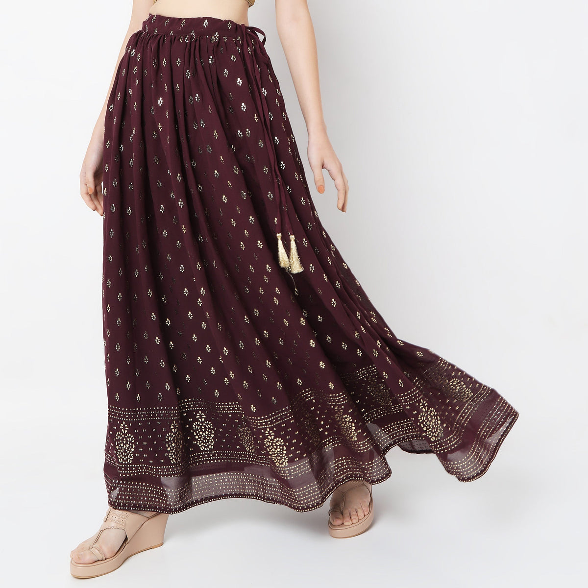 Flare Fit Printed Skirts