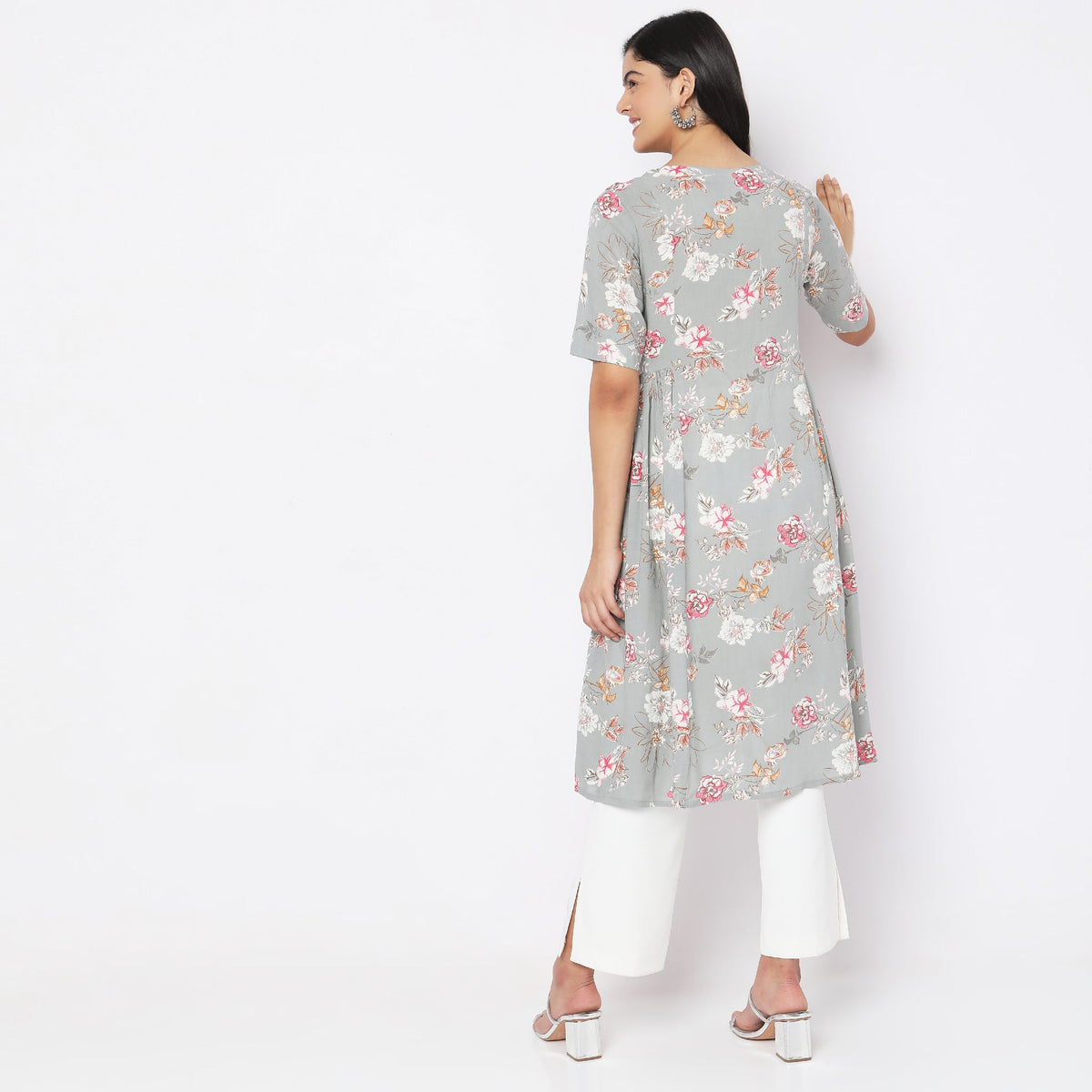 Flare Fit Floral Kurta