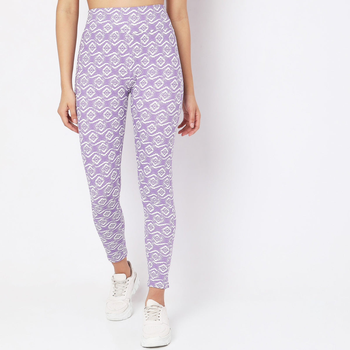 Skinny Fit Printed Mid Rise Jeggings