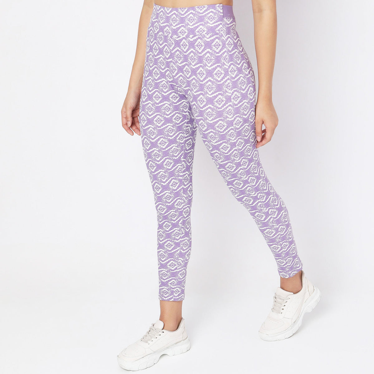 Skinny Fit Printed Mid Rise Jeggings