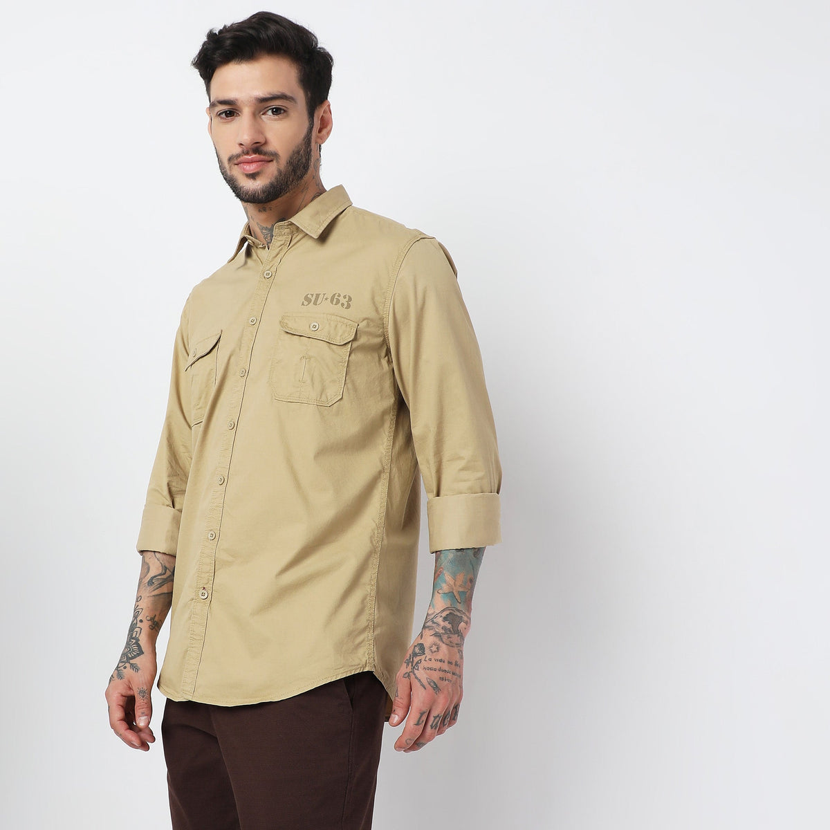 Slim Fit Solid Shirt